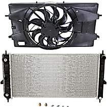 2-Piece Kit Radiator, 4 Cyl 2.2L, includes (1) Cooling Fan Assembly and (1) Radiator