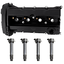 5-Piece Kit Valve Cover, 2.4L 4Cyl,  Includes (4) Ignition Coil and (1) Valve Cover