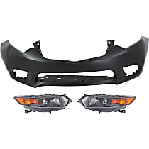 3-Piece Kit, Driver and Passenger Side HID/Xenon Headlight, Without bulb(s), OE Replacement, Includes (2) Headlight and (1) Bumper Cover