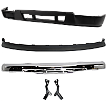 3-Piece Kit, Front Bumper, Chrome, Includes (1) Bumper, (1) Bumper Cover, and (1) Valance