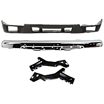 4-Piece Kit Front Bumper, Chrome, Includes (1) Bumper, (2) Bumper Bracket, and (1) Bumper Cover