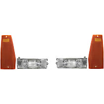 4-Piece Kit, Front, Driver and Passenger Side Turn Signal Light, Without bulb(s), Includes (2) Turn Signal Light and (2) Side Marker