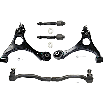 Front, Driver and Passenger Side Control Arm Kit, includes Tie Rod Ends