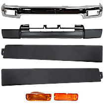 6-Piece Kit Front Bumper, Chrome, Sport Utility,  Includes (1) Bumper, (2) Grille Assembly, (2) Turn Signal Light, and (1) Valance