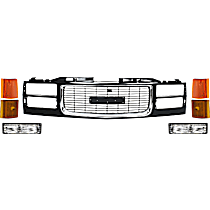 7-Piece Kit Grille, Black, For Models With Composite Headlights,  Includes (1) Grille Assembly, (2) Reflector, (2) Side Marker, and (2) Turn Signal Light