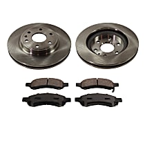 Front Brake Disc and Pad Kit, Plain Surface, 6 Lugs, Ceramic, Includes Shims and hardware, Pro-Line Series