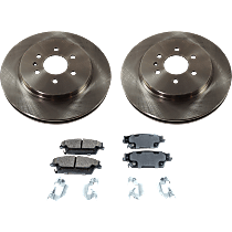 Rear Brake Disc and Pad Kit, Plain Surface, 6 Lugs, Ceramic, Cast Iron, Pro-Line Series