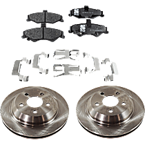4-Piece Kit Rear Brake Disc and Pad Kit, Plain Surface, 5 Lugs, 305.05 mm, Ceramic, 5.7L 8Cyl, Pro-Line Series  Includes (2) Brake Disc and (1) Brake Pad Set