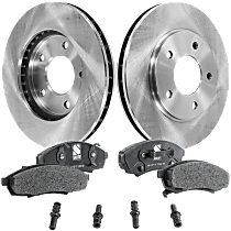 Front Brake Disc and Pad Kit, Plain Surface, 5 Lugs, Semi-Metallic, Cast Iron, Pro-Line Series