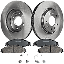 4-Piece Kit Front Brake Disc and Pad Kit, Plain Surface, 5 Lugs, 303.02 mm, Ceramic, Exclude Performance Brake Lining, Sport Suspension, 2.8L 6Cyl, Pro-Line Series  Includes (2) Brake Disc and (1) Brake Pad Set