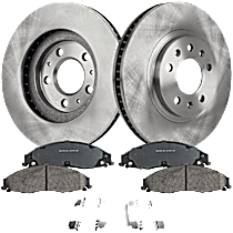4-Piece Kit Front Brake Disc and Pad Kit, Plain Surface, 5 Lugs, 303.02 mm, Ceramic, Exclude Performance Brake Lining, Standard Suspension, 2.8L 6Cyl, Pro-Line Series  Includes (2) Brake Disc and (1) Brake Pad Set