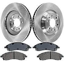 Front Brake Disc and Pad Kit, Plain Surface, 6 Lugs, Ceramic, Cast Iron, Pro-Line Series