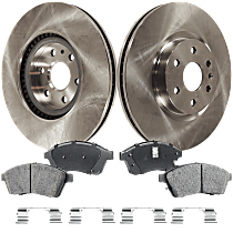 Front Brake Disc and Pad Kit, Plain Surface, 6 Lugs, Ceramic, Cast Iron, Pro-Line Series