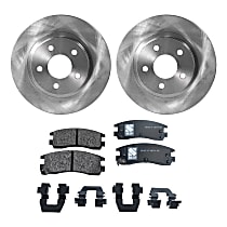 Rear Brake Disc and Pad Kit, Plain Surface, 5 Lugs, 297.69 mm, Semi-Metallic, Sedan, Except Heavy Duty, Pro-Line Series