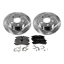 4-Piece Kit Rear Brake Disc and Pad Kit, Plain Surface, 5 Lugs, 297.69 mm, Ceramic, STS, 4.6L 8Cyl, Pro-Line Series  Includes (2) Brake Disc and (1) Brake Pad Set