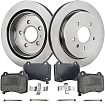 Rear Brake Disc and Pad Kit, Plain Surface, 5 Lugs, 297.94 mm, Ceramic, 298mm Rear Disc, 5 Lug, Base Brakes, With Brembo Brakes, Pro-Line Series