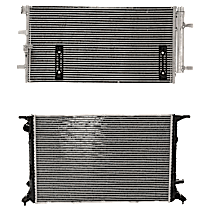 2-Piece Kit A/C Condenser, includes (1) A/C Condenser and (1) Radiator, 3.2L and 3.0L Eng., 6 Cyl.