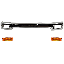 3-Piece Kit Front Bumper, Chrome, Sport Utility,  Includes (1) Bumper and (2) Turn Signal Light