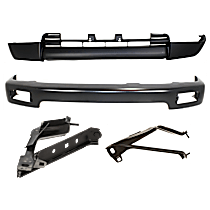 4-Piece Kit Front, Driver and Passenger Side Bumper, Painted Black, Sport Utility,  Includes (1) Bumper, (2) Bumper Bracket, and (1) Valance