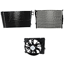 3-Piece Kit A/C Condenser, 3.0L 6Cyl,  Includes (1) A/C Condenser, (1) Cooling Fan Assembly, and (1) Radiator