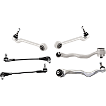 6-Piece Kit Front, Driver and Passenger Side, Lower, Frontward and Rearward Control Arms, Includes (4) Control Arm and (2) Sway Bar Link