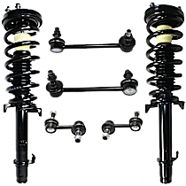 6-Piece Kit Front, Driver and Passenger Side Fully Loaded Strut, FWD, Includes (2) Loaded Strut and (4) Sway Bar Link