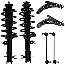 6-Piece Kit Fully Loaded Strut,  Includes (2) Control Arm, (2) Loaded Strut, and (2) Sway Bar Link