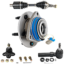 4-Piece Suspension Kit, Supplied with Standard Neoprene Outboard Boot, Includes (1) Axle Assembly, (1) Ball Joint, (1) Tie Rod End, and (1) Wheel Hub