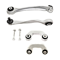 4-Piece Kit Front, Driver or Passenger Side, Upper, Frontward and Rearward Control Arm with Control Arms and Sway Bar Links
