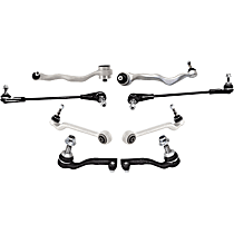 8-Piece Kit Front, Driver and Passenger Side, Lower, Frontward and Rearward Control Arms, Includes (4) Control Arm, (2) Sway Bar Link, and (2) Tie Rod End