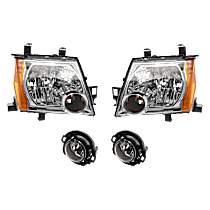 4-Piece Kit Halogen Headlight, With bulb(s), OE Replacement,  Includes (2) Headlight and (2) Fog Light