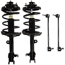 4-Piece Kit Fully Loaded Strut,  Includes (2) Shock Absorber and Strut Assembly and (2) Sway Bar Link
