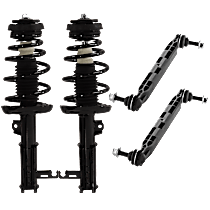 4-Piece Kit Fully Loaded Strut, FWD, Front Wheel Drive, Without Active Suspension,  Includes (2) Loaded Strut and (2) Sway Bar Link