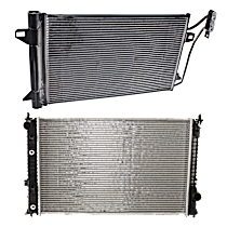 2-Piece Kit Radiator, Gas Engine, 4 Cyl 2.5L, includes (1) A/C Condenser and (1) Radiator - 