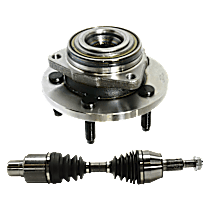 Front, Driver and Passenger Side Wheel Hub, 5 Lugs, With Bearing, Without Sensor