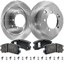 Rear Brake Disc and Pad Kit, Plain Surface, 5 Lugs, 10.31 in., Ceramic, Pro-Line Series
