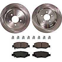 4-Piece Kit Rear Brake Disc and Pad Kit, Plain Surface, 5 Lugs, 315.98 mm, Ceramic, 3.7L 6Cyl, Pro-Line Series  Includes (2) Brake Disc and (1) Brake Pad Set