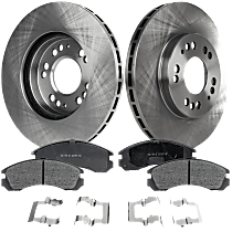 Front Brake Disc and Pad Kit, Plain Surface, 5 Lugs, 10.87 in., Semi-Metallic, AWD, All Wheel Drive, Pro-Line Series