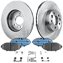 Front Brake Disc and Pad Kit, Plain Surface, 5 Lugs, Ceramic, Cast Iron, Pro-Line Series