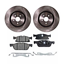 Front Brake Disc and Pad Kit, Plain Surface, 5 Lugs, Ceramic, Cast Iron, Pro-Line Series