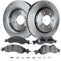 Front Brake Disc and Pad Kit, Plain Surface, 6 Lugs, Ceramic, Cast Iron, Pro-Line Series