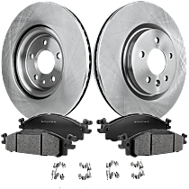 Front Brake Disc and Pad Kit, Plain Surface, 5 Lugs, 12.8 in., Ceramic, Pro-Line Series