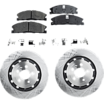 Front Brake Disc and Pad Kit, Plain Surface, 5 Lugs, Ceramic, Includes Shims and hardware, Pro-Line Series