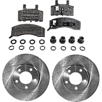 Front Brake Disc and Pad Kit, Plain Surface, 5 Lugs, Semi-Metallic, Pro-Line Series