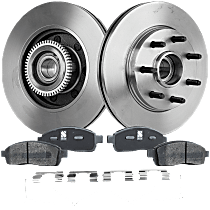 Front Brake Disc and Pad Kit, Plain Surface 7 Lugs Ceramic Rear Wheel Drive Includes Shims and Hardware Pro-Line Series