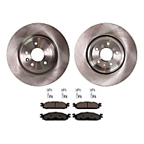 Front Brake Disc and Pad Kit, Plain Surface, 5 Lugs, Ceramic, Cast Iron, Pro-Line Series