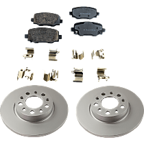 Rear Brake Disc and Pad Kit, Plain Surface, 5 Lugs, Ceramic, Cast Iron, Pro-Line Series