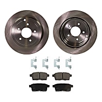 Rear Brake Disc and Pad Kit, Plain Surface, 5 Lugs, Ceramic, Cast Iron, Pro-Line Series