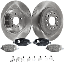 Rear Brake Disc and Pad Kit, Plain Surface, 5 Lugs, Ceramic, Includes Shims and hardware, Pro-Line Series