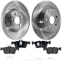 Rear Brake Disc and Pad Kit, Plain Surface, 5 Lugs, Ceramic, Cast Iron, Pro-Line Series